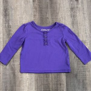 💞 Baby / Toddler Girls Size 18 Months Purple Long Sleeve Ruffled Tee